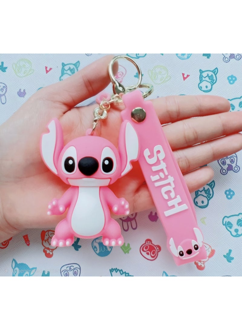 STITCH Pink Stitch Rubber Keychain - Image 3
